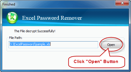 Open password protected Excel file without password