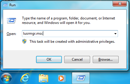 Open lusrmgr in Windows 7
