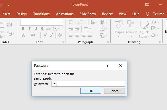 open a password protected PowerPoint file