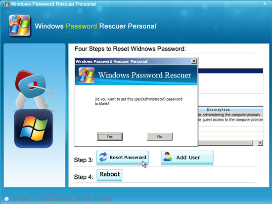 remove windows vista admin password