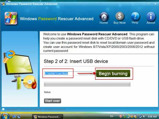 create windows vista password recovery disk with usb